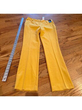 7TH AVENUE NEW YORK & COMPANY WOMENS  PANTS NEW  YELLOW SIZE 2 PETITE STRAIGHT L